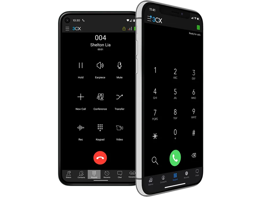 Aplicativo 3CX no iPhone e no Android