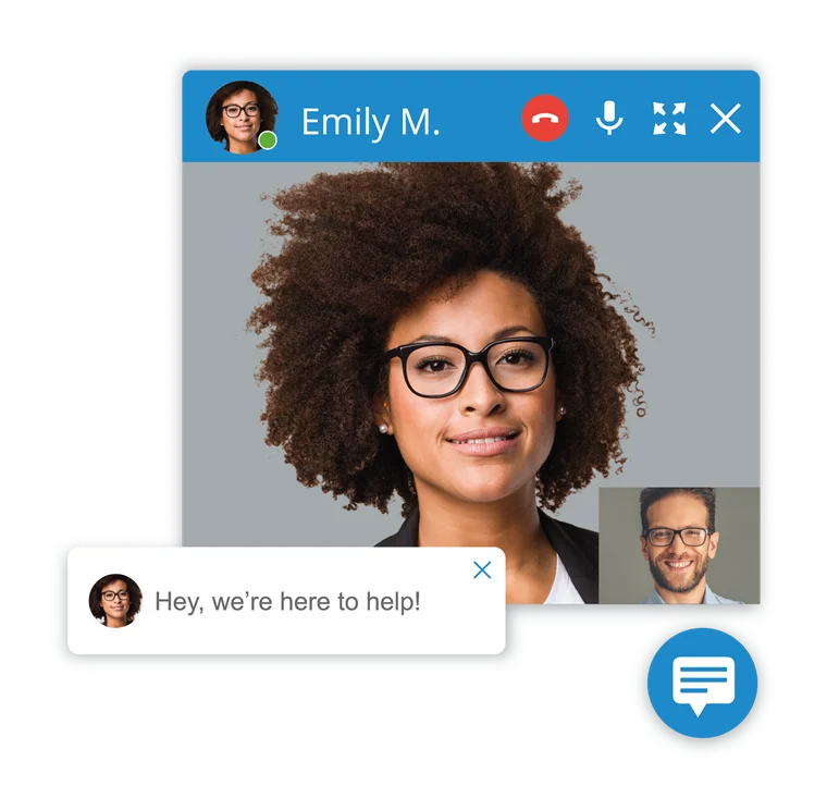 Chat ao vivo e chamada de vídeo no site com 3CX
